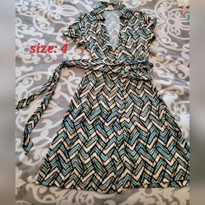 Chevron Patterned Wrap Dress